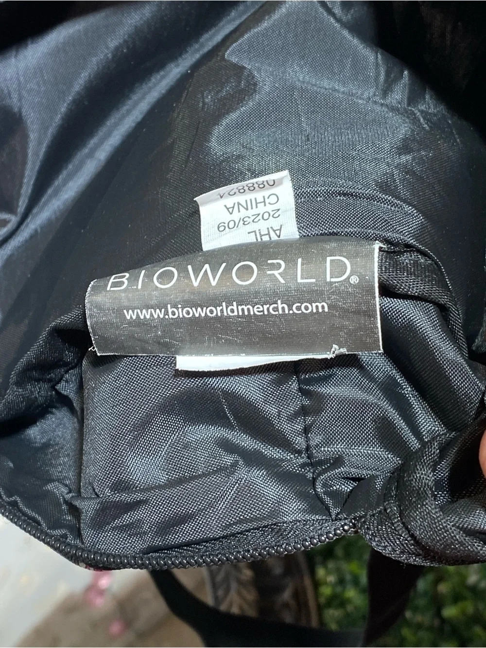 Bioworld Black Mini Backpack Interior Label